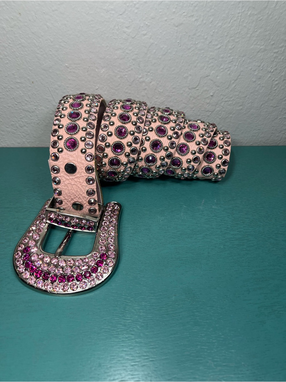 Kippy’s Pink Swarovski Belt with Silver Crystal Buckle - Picture 5 of 9